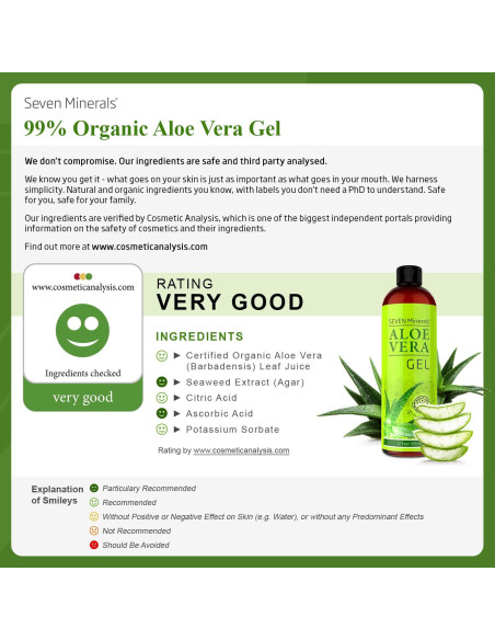 Gel de Aloe Vera Orgánico Seven Minerals 56.7g - Sin Fragancia Gel de Aloe Vera Orgánico Seven Minerals 56.7g - Sin Fragancia