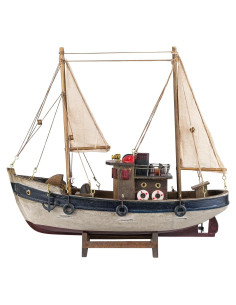 Modelo de Barco de Pesca de Madera SAILINGSTORY 29.97x26.99cm