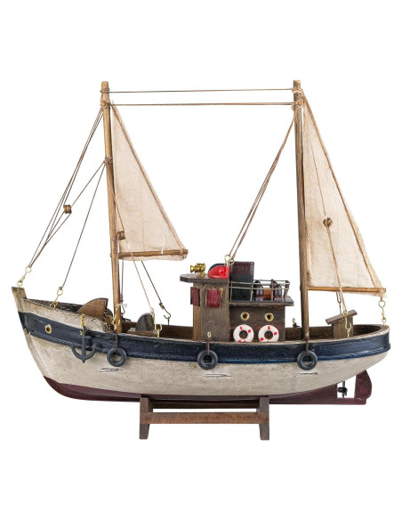 Modelo de Barco de Pesca de Madera SAILINGSTORY 29.97x26.99cm