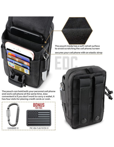 Funda táctica WYNEX para smartphone Molle, doble capacidad