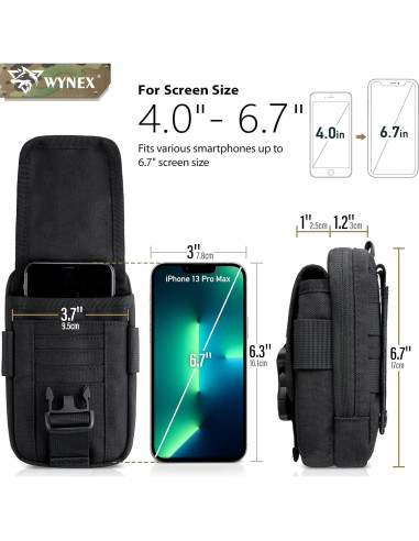 Funda táctica WYNEX para smartphone Molle, doble capacidad