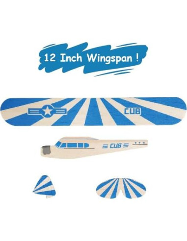Kit de Aviones de Madera Balsa PLAYSTEM - 4 Planeadores 30.48 cm