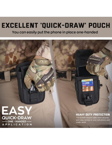 Funda táctica WYNEX para smartphone Molle, doble capacidad