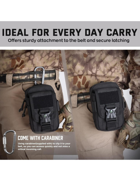 Funda táctica WYNEX para smartphone Molle, doble capacidad