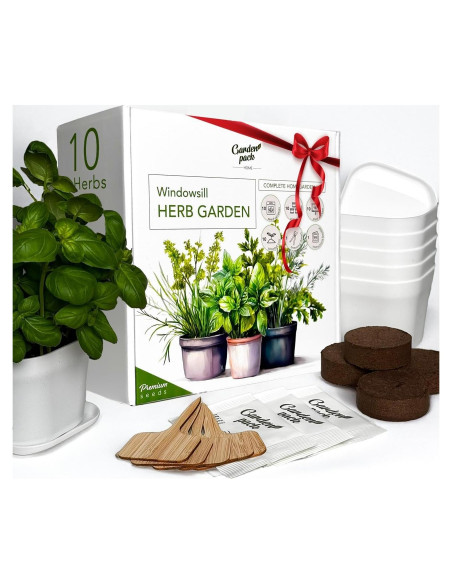 Kit de Jardín de Hierbas 10 Especies - Macetas y Suelo