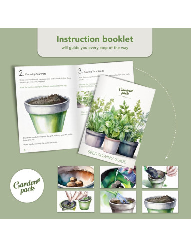 Kit de Jardín de Hierbas 10 Especies - Macetas y Suelo