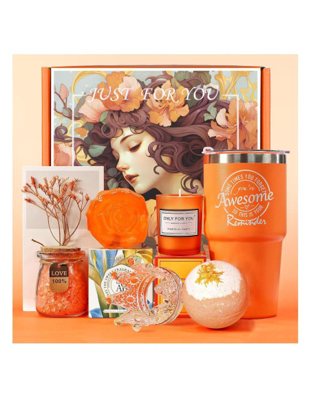 Set de Regalo de Cuidado Personal EOMEOH con Taza Naranja 7 Piezas