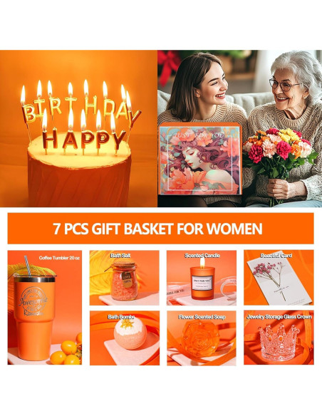 Set de Regalo de Cuidado Personal EOMEOH con Taza Naranja 7 Piezas