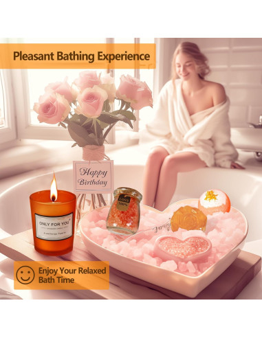 Set de Regalo de Cuidado Personal EOMEOH con Taza Naranja 7 Piezas