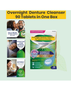 Tabletas Limpiadoras de Dentaduras Nocturnas Dentu-Care 90 Unidades 2