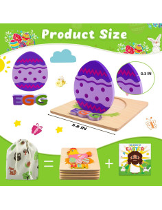 Rompecabezas de Madera Montessori Digi para Niños 1-3 Años 2