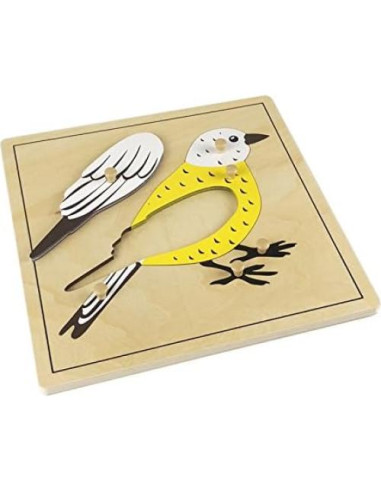 Rompecabezas de Aves de Madera Elite Montessori 24x24cm
