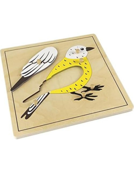 Rompecabezas de Aves de Madera Elite Montessori 24x24cm
