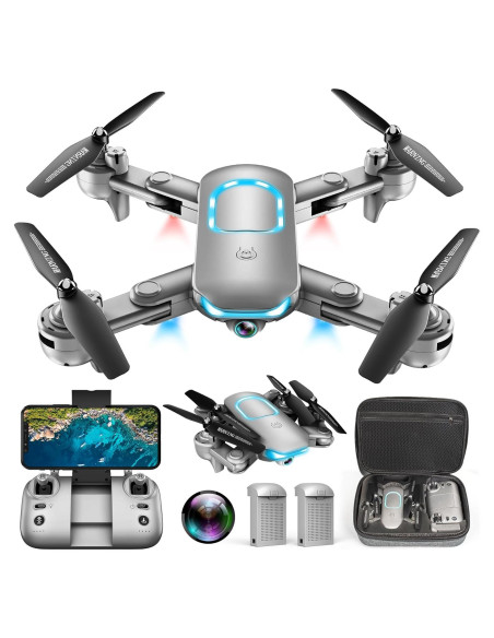 Drone REDRIE JY02 Plegable con Cámara 1080P y 2 Baterías