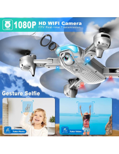 Drone REDRIE JY02 Plegable con Cámara 1080P y 2 Baterías 2