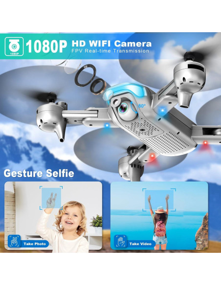 Drone REDRIE JY02 Plegable con Cámara 1080P y 2 Baterías