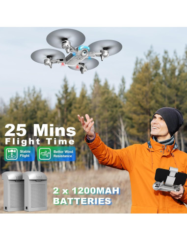 Drone REDRIE JY02 Plegable con Cámara 1080P y 2 Baterías