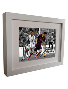 Foto Autografiada Lionel Messi y Cristiano Ronaldo 12x8 A4