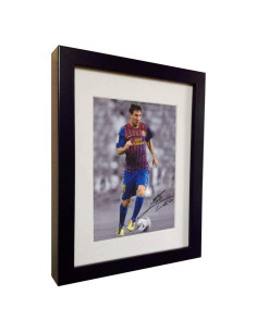 Foto Firmada Lionel Messi Barcelona enmarcada 12x8 Kitbags
