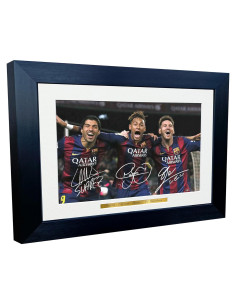 Foto Autografiada Fútbol Barcelona Messi Neymar en Marco