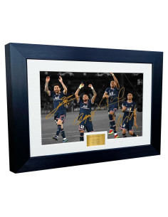 Foto Autografiada PSG Messi Neymar Mbappe 12x8 A4 Marco