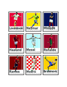 Conjunto de 9 Posters de Fútbol BigWig Prints 20x25 cm