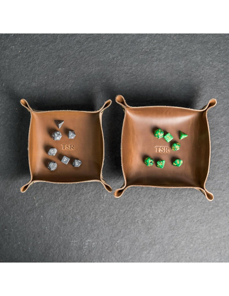 Bandeja de cuero personalizada Ox & Pine 19 cm cuadrada café