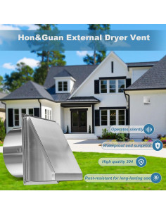 Cubierta de Ventilación Exterior Hon&Guan 4" Acero Inoxidable 2