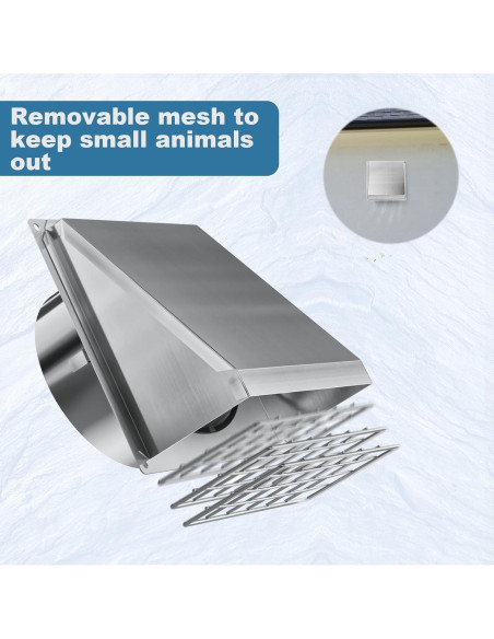 Cubierta de Ventilación Exterior Hon&Guan 4" Acero Inoxidable