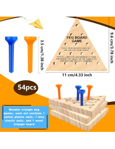 Juego de Clavos Triangular de Madera Feradny 54 Piezas 2