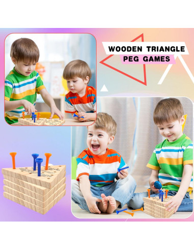 Juego de Clavos Triangular de Madera Feradny 54 Piezas