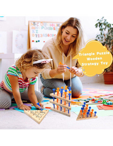 Juego de Clavos Triangular de Madera Feradny 54 Piezas