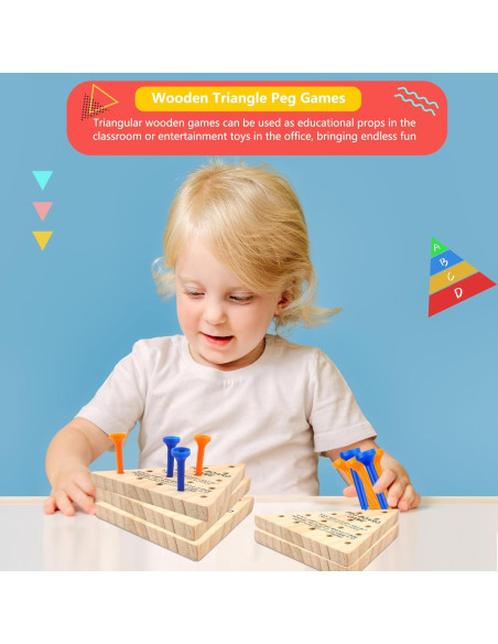 Juego de Clavos Triangular de Madera Feradny 54 Piezas