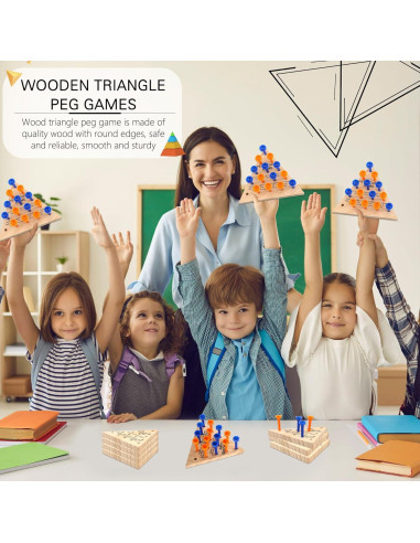 Juego de Clavos Triangular de Madera Feradny 54 Piezas