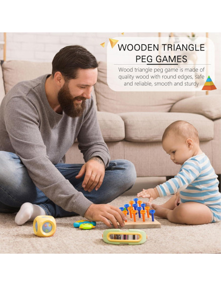 Juego de Clavos Triangular de Madera Feradny 54 Piezas