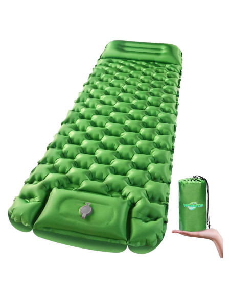 Almohadilla Inflable WANNTS para Camping 195.5x63.5cm Verde