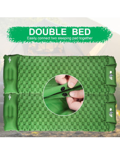 Almohadilla Inflable WANNTS para Camping 195.5x63.5cm Verde 2