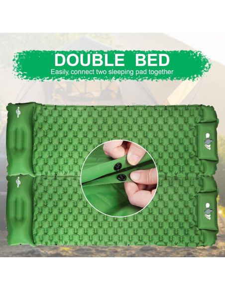 Almohadilla Inflable WANNTS para Camping 195.5x63.5cm Verde