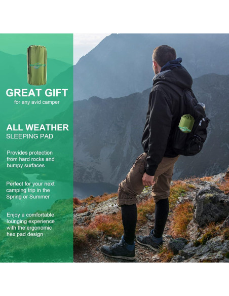 Almohadilla Inflable WANNTS para Camping 195.5x63.5cm Verde