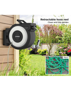 Carrete de Manguera Retráctil Tuyeho 30.48m con 2 Boquillas 2
