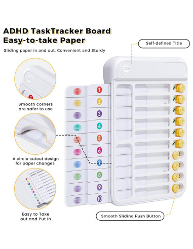 Tabla de Tareas Magnética Owlprince para Niños - Blanco
