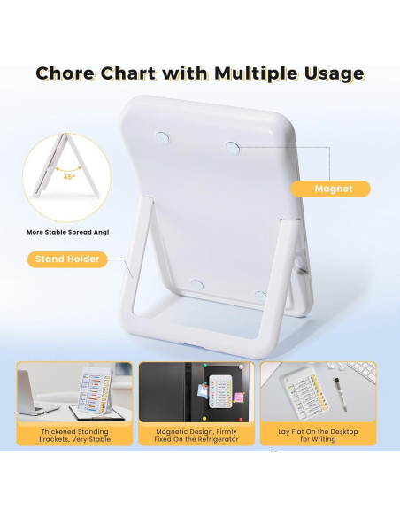 Tabla de Tareas Magnética Owlprince para Niños - Blanco