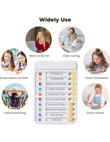 Tabla de Tareas Magnética Owlprince para Niños - Blanco