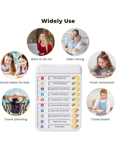 Tabla de Tareas Magnética Owlprince para Niños - Blanco