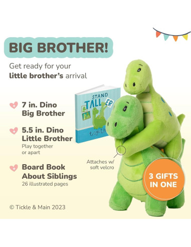Conjunto Regalo Tickle & Main Dinosaurios Hermano Mayor 3 Piezas