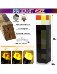 Lámpara de antorcha LED Arrasu recargable USB 3 niveles 2