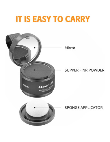 Cobertura Instantánea Raíces Cabello Canoso Polvo ABOMET 3.98g Marrón Medio