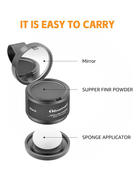 Cobertura Instantánea Raíces Cabello Canoso Polvo ABOMET 3.98g Marrón Medio