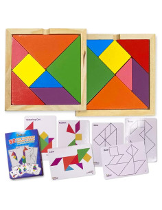 Juguete de Rompecabezas Tangram de Madera 3 Bees & Me - 104 Patrones