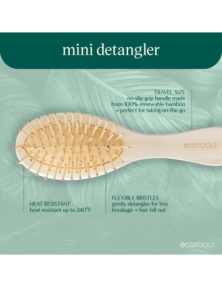 Cepillo Desenredante Mini EcoTools - Bambú Vegano 20.32 cm